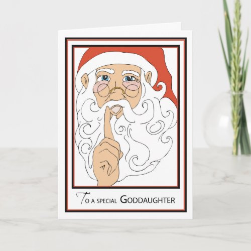 Goddaughter Jolly Old St Nick Holiday Card