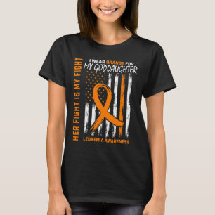 Goddaughter Leukemia Cancer Awareness American Fla T-Shirt
