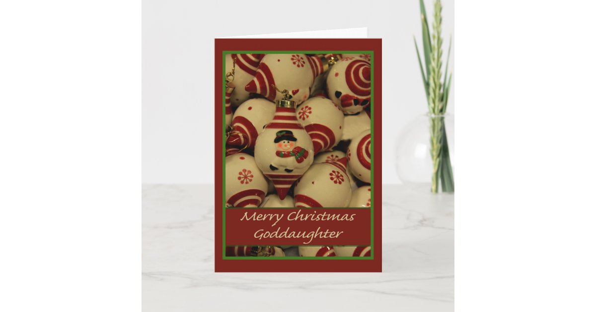 Goddaughter Merry Christmas card | Zazzle