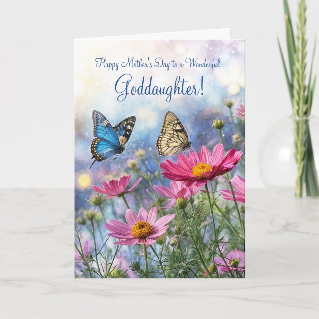 Goddaughter Mothers Day with Garden Flowers  Card (Front)