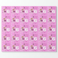 15th Birthday Photo Girl Collage Pink Flower White Wrapping Paper