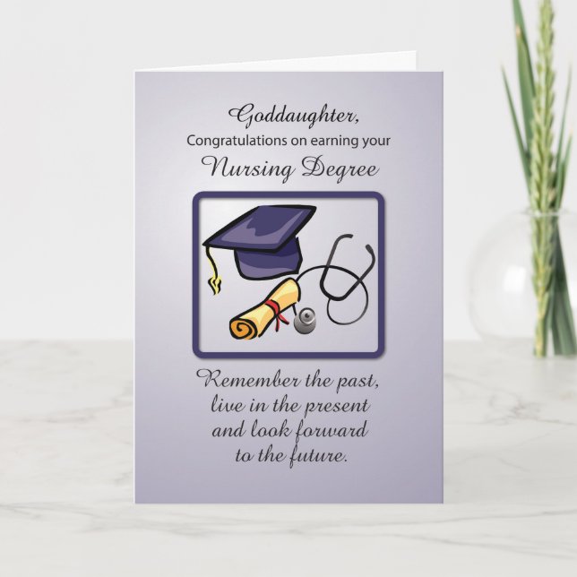 Goddaughter Nursing Degree Graduation Card (Front)