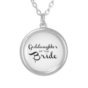 Goddaughter of Bride Necklace Black On White