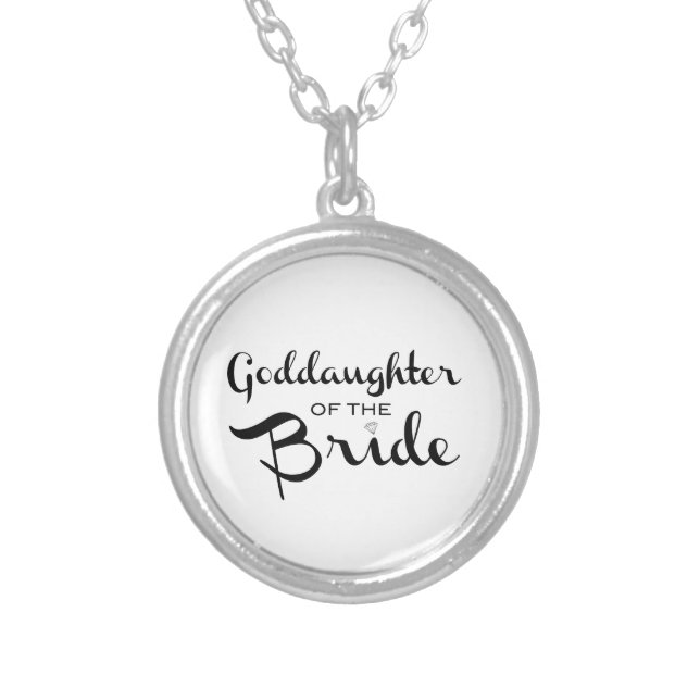 Goddaughter of Bride Necklace Black On White (Front)
