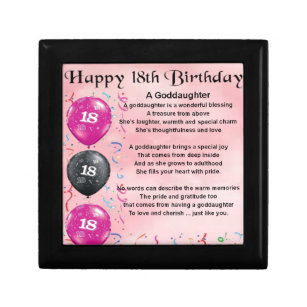 Goddaughter Poem - 18th Birthday Jewelry Box