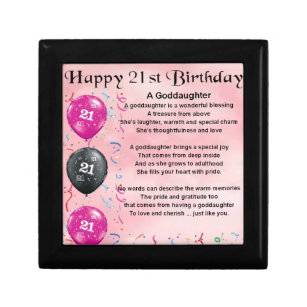 Goddaughter Poem - 21st Birthday Design Jewelry Box