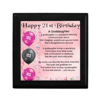 Goddaughter Poem - 21st Birthday Design Jewelry Box by Lastminutehero at Zazzle
