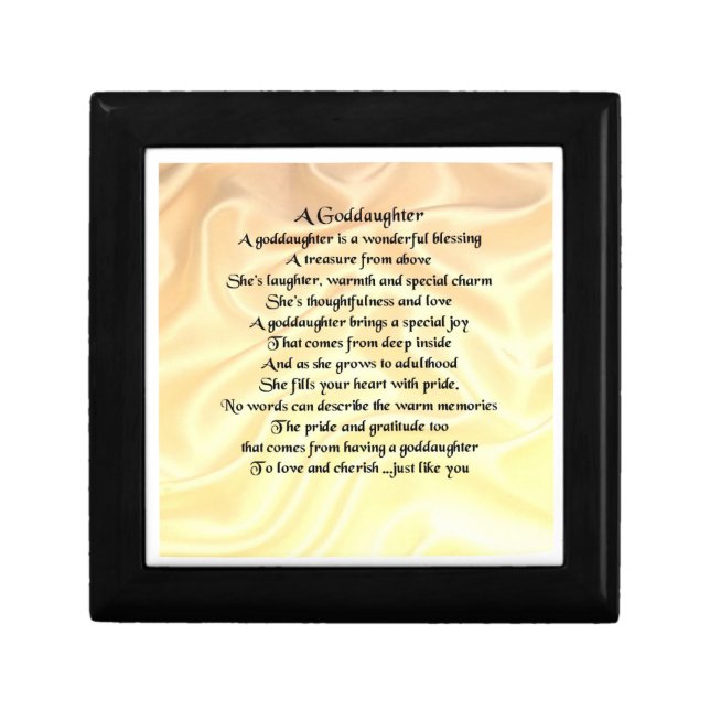 Goddaughter Poem  Box,  Cream Design Gift Box (Front)