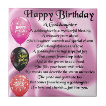 Goddaughter Poem Happy Birthday Metal Ornament Zazzle