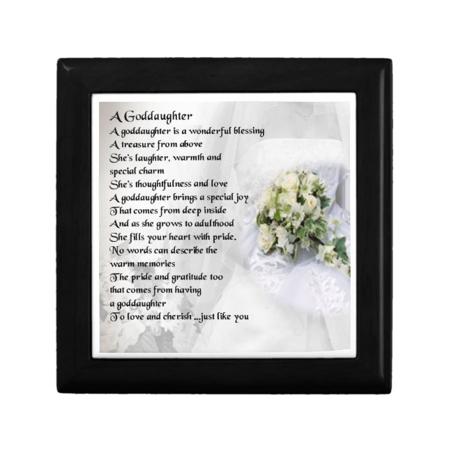 Goddaughter Poem Keepsake Box - Wedding Design (Front)