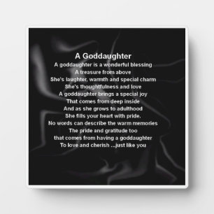 Goddaughter Poem Plaque  -  Black Silk design