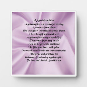 Goddaughter Poem Plaque  -  Lilac  Silk design