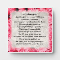 Goddaughter Poem Plaque - Pink Floral design