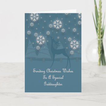 Goddaughter Reindeer Christmas Holiday Card by freespiritdesigns at Zazzle