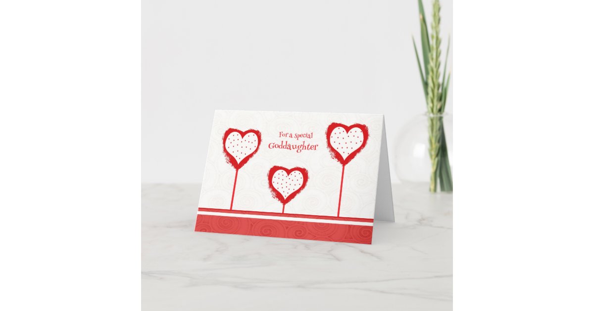 Goddaughter Valentine's Day Card /Polka Dot Hearts | Zazzle.com