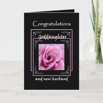 Goddaughter Wedding Congratulations - Pink Rose Card by JaclinArt at Zazzle