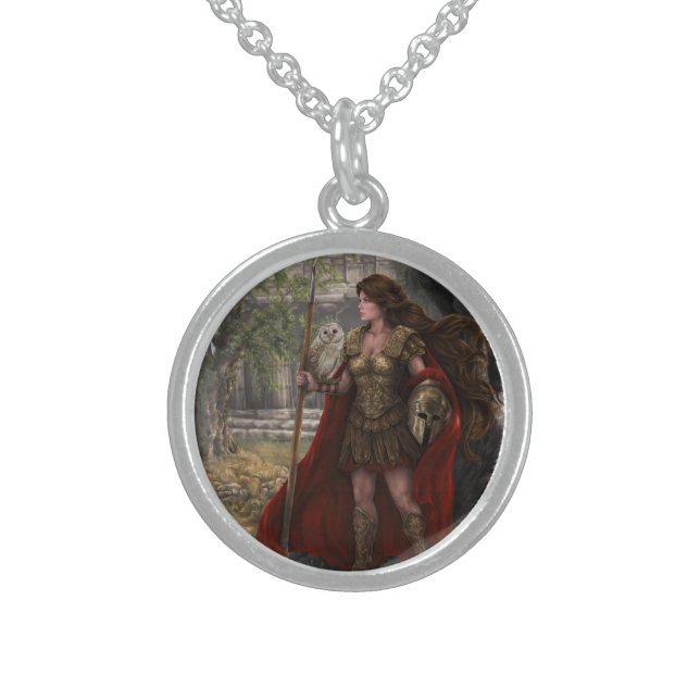 Goddess Athena Necklace by artist Lindsay Archer (Front)
