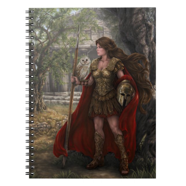 Goddess Athena Notebook by artist Lindsay Archer (Front)