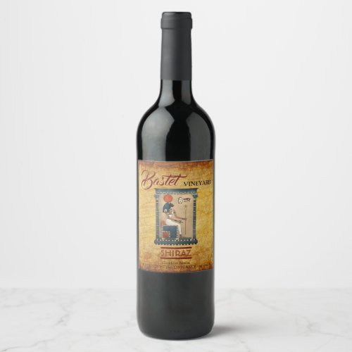 Goddess Bastet Egyptian Wine Label Set