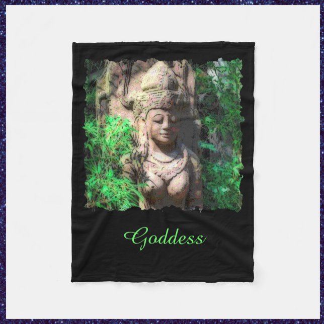Goddess Black Fleece Blanket (Creator Uploaded)