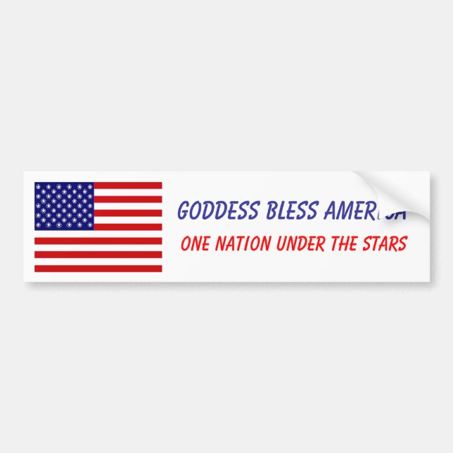 GODDESS BLESS AMERICA BUMPER STICKER (Front)