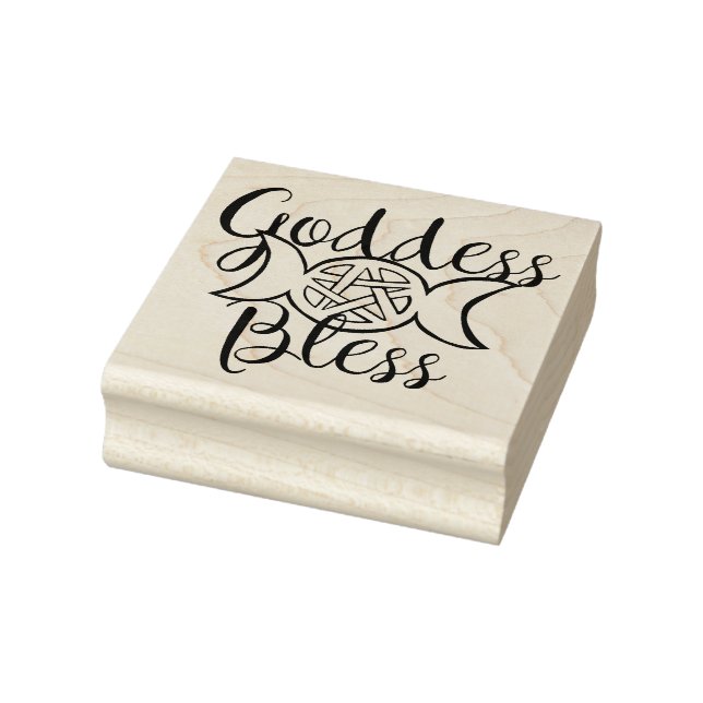 Goddess Bless Triple Moon Pentagram Rubber Stamp (Stamp)