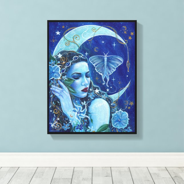 Goddess celestial art by Renee L Lavoie Canvas Print (Insitu(Wood Floor))