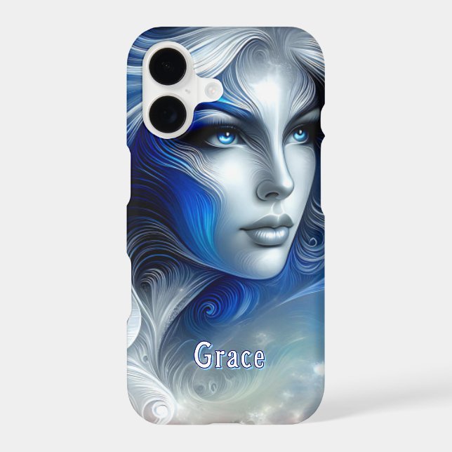 Goddess Celestial White Blue Head February -  Case-Mate iPhone Case (Back)