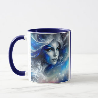 Goddess Celestial White Blue Head February - Mug