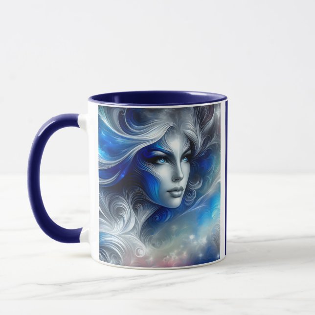 Goddess Celestial White Blue Head February -  Mug (Left)