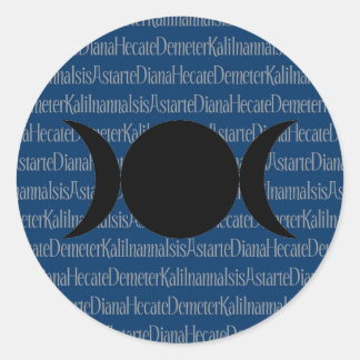 Goddess Chant (blue) Classic Round Sticker
