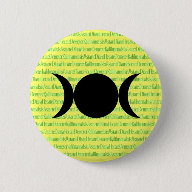 Goddess Chant (yellow) Pinback Button (Front)