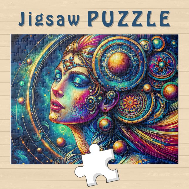 Goddess Colorful Head round Jewelry March -  Jigsaw Puzzle (Creator Uploaded)
