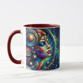 Goddess Colorful Head round Jewelry March -  Mug