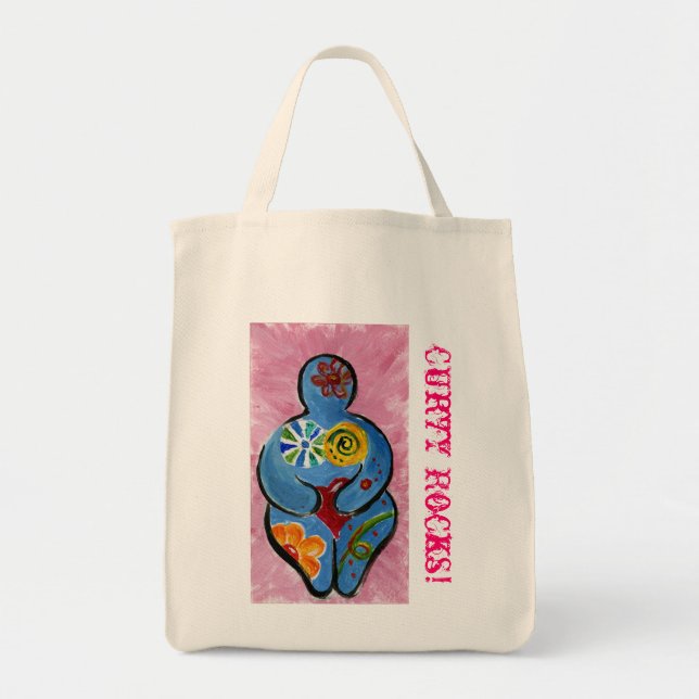 Goddess, Curvy Rocks, grocery tote Bag (Front)