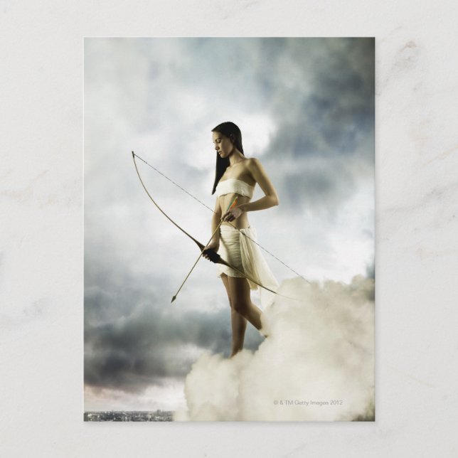 Goddess Diana with bow and arrow Postcard (Front)