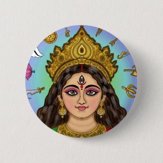 Goddess Durga Button