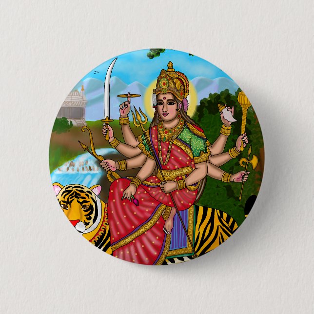 Goddess Durga Button (Front)