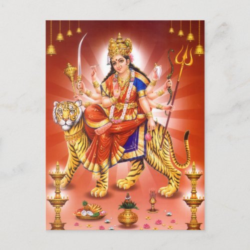 Goddess Durga Hindu goddess Postcard