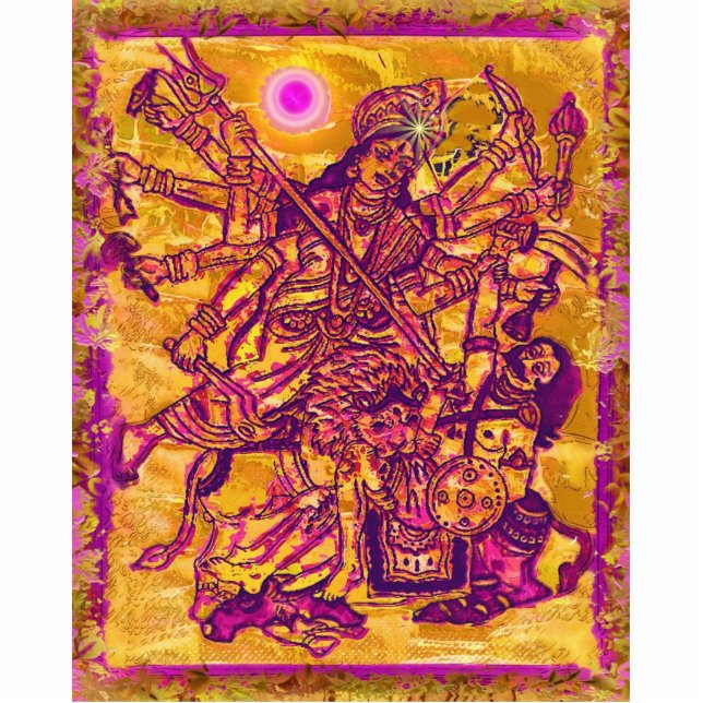 Goddess Durga Photo Sculpture (Front)