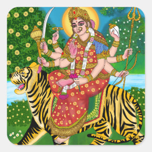 Goddess Durga Square Sticker