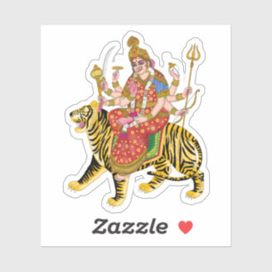 Goddess Durga Square Stickers Hindu Maa Durga