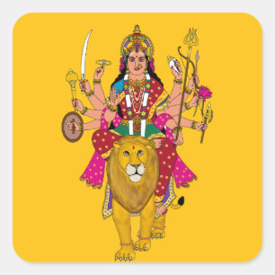 Goddess Durga Sticker – Divine Hindu Devi Spiritua