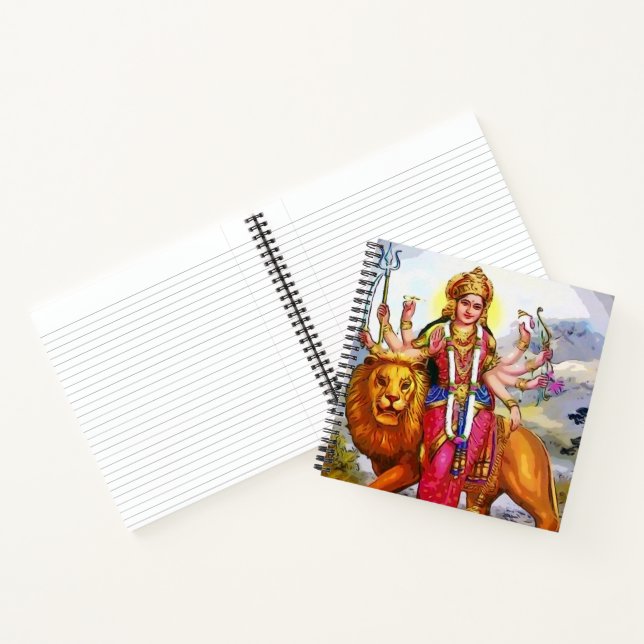 Goddess Durga with Lion Painting Notebook (Inside)