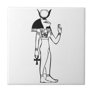 Goddess, Egyptian hieroglyph Ceramic Tile