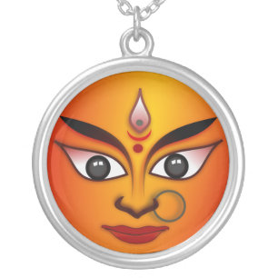 GODDESS FACE SILVER PLATED NECKLACE