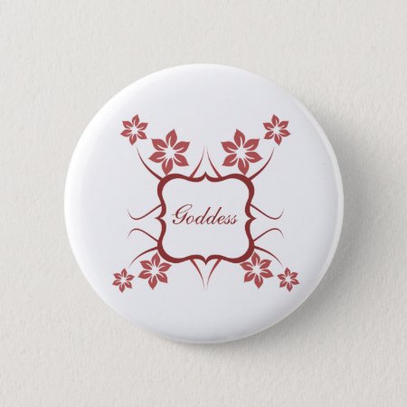 Goddess Floral Button, Brick Red Button