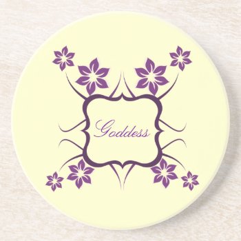Goddess Floral Coaster  Purple Coaster by Superstarbing at Zazzle