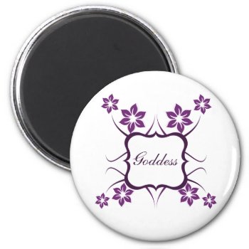 Goddess Floral Magnet  Dark Purple Magnet by Superstarbing at Zazzle