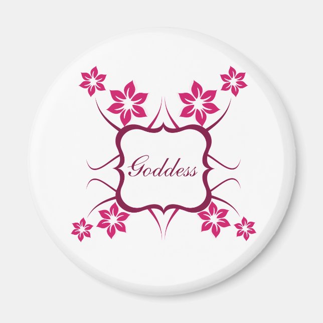Goddess Floral Magnet, Magenta Magnet (Front)